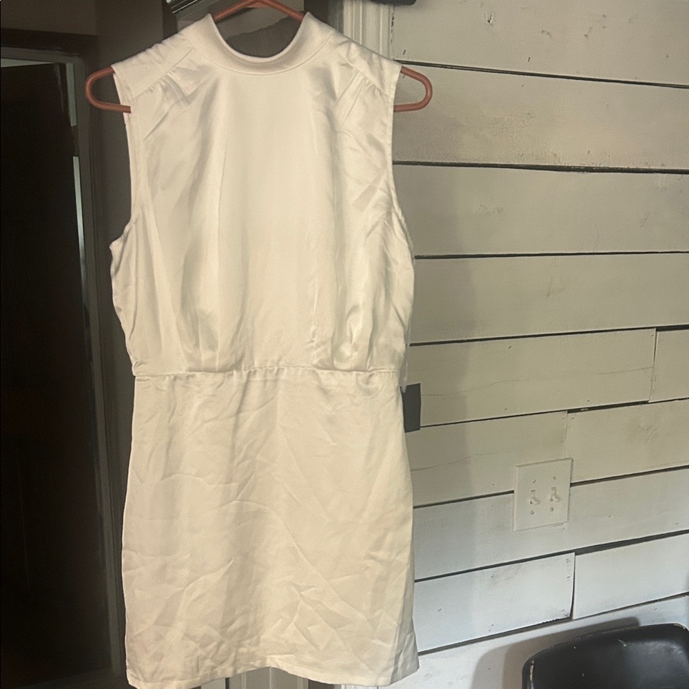 Lulu's Elegant White Mini Dress